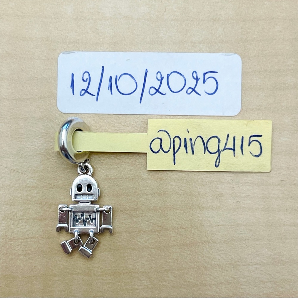 Pandora Bestie Bot Robot Dangle Charm - Picture 10 of 11